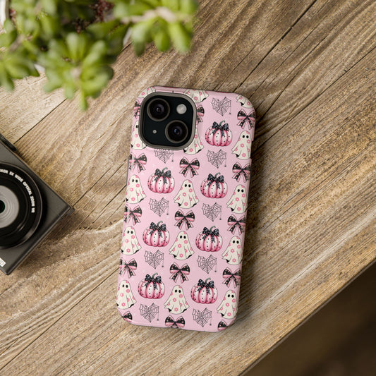 Coquette Halloween Pink Pumpkin Ghost Magsafe Phone case