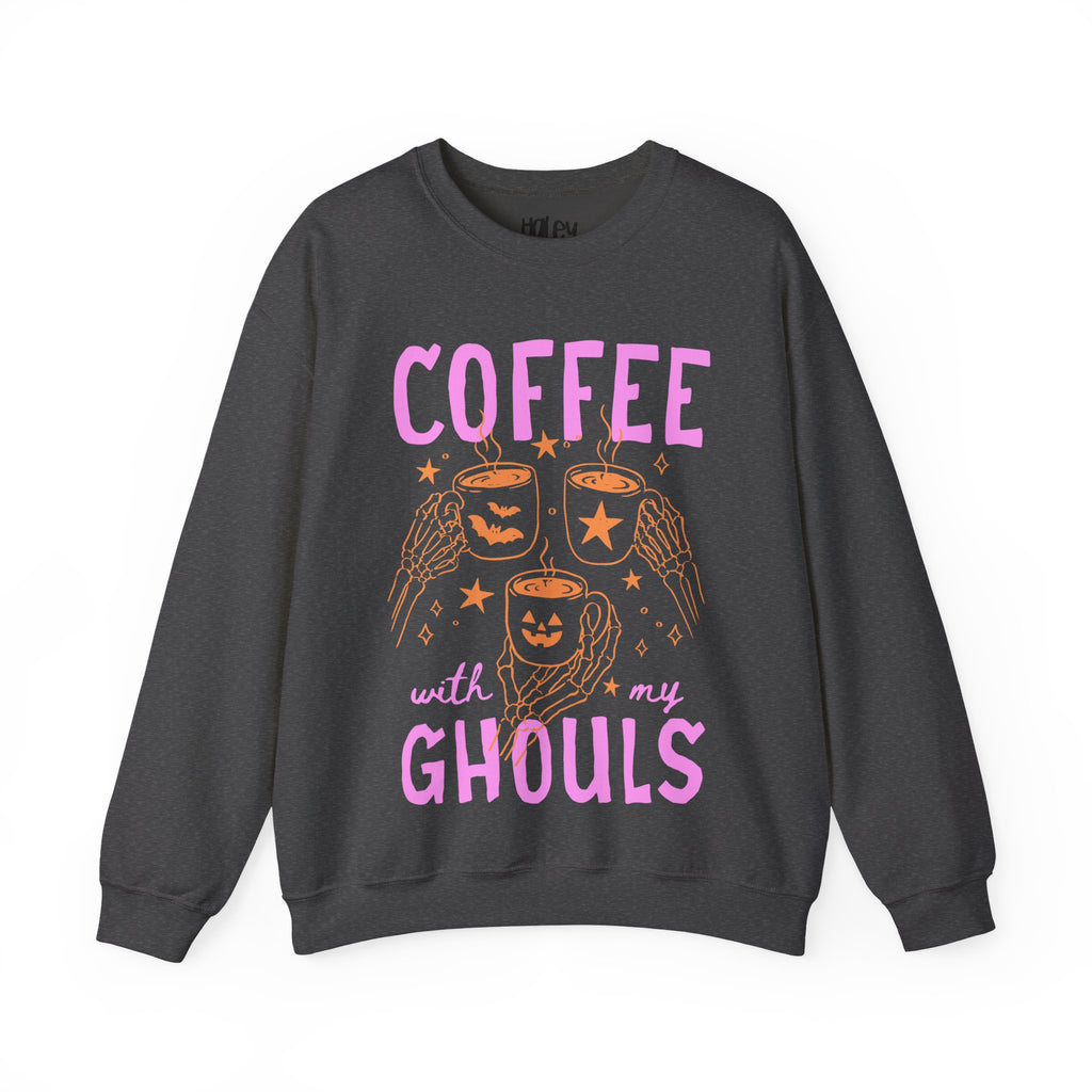 Coffee with My Ghouls Cute Halloween Ghost Coffee Design