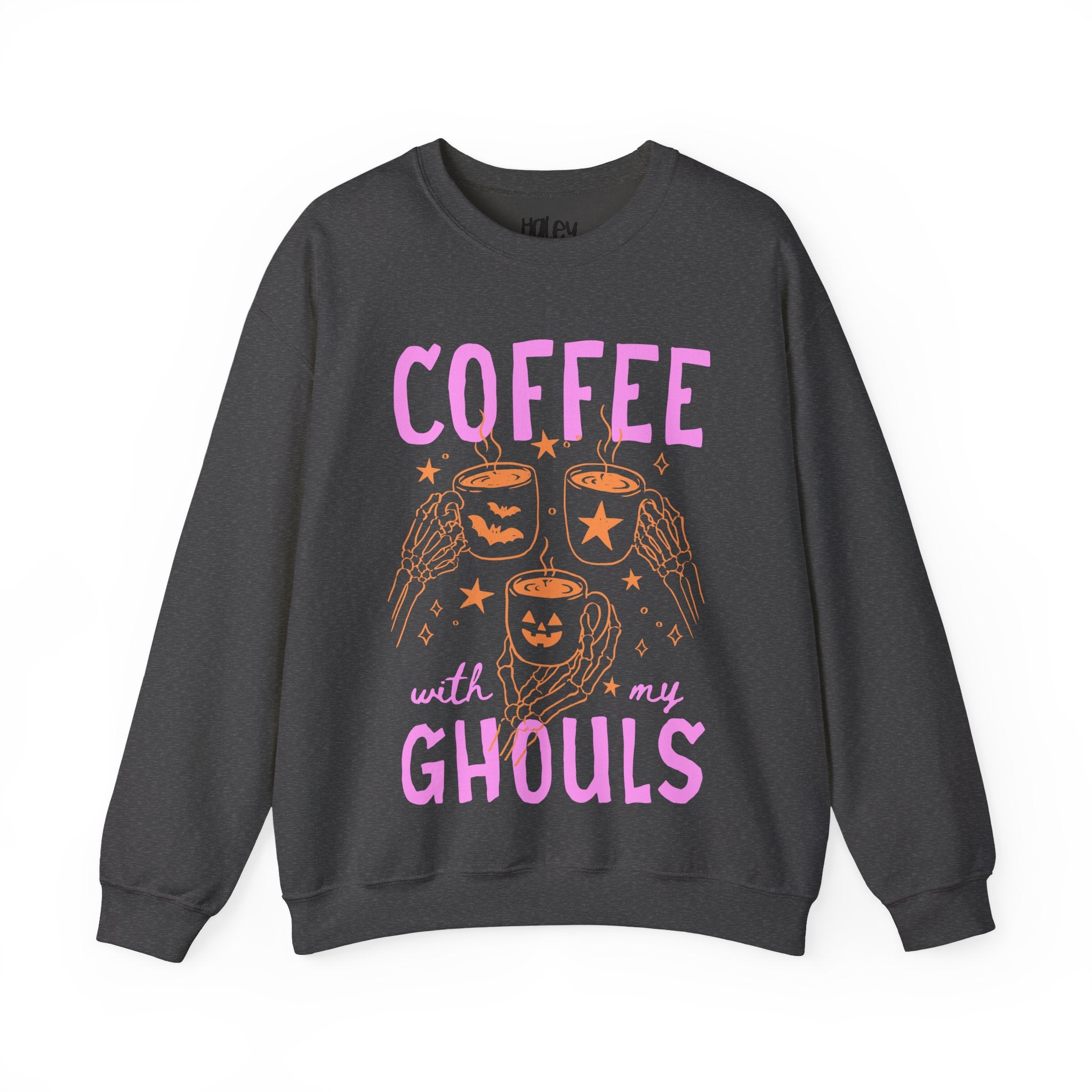 Coffee with My Ghouls Cute Halloween Ghost Coffee Design
