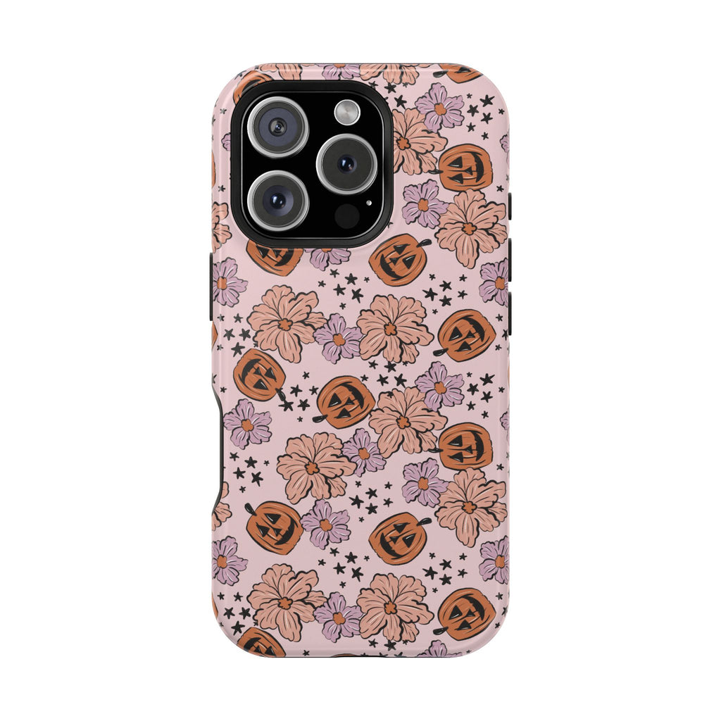 Floral Pumpkin Halloween Magnetic Impact Phone Case