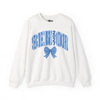 Blue Plaid Bow Senior 2027 Crewneck Sweatshirt