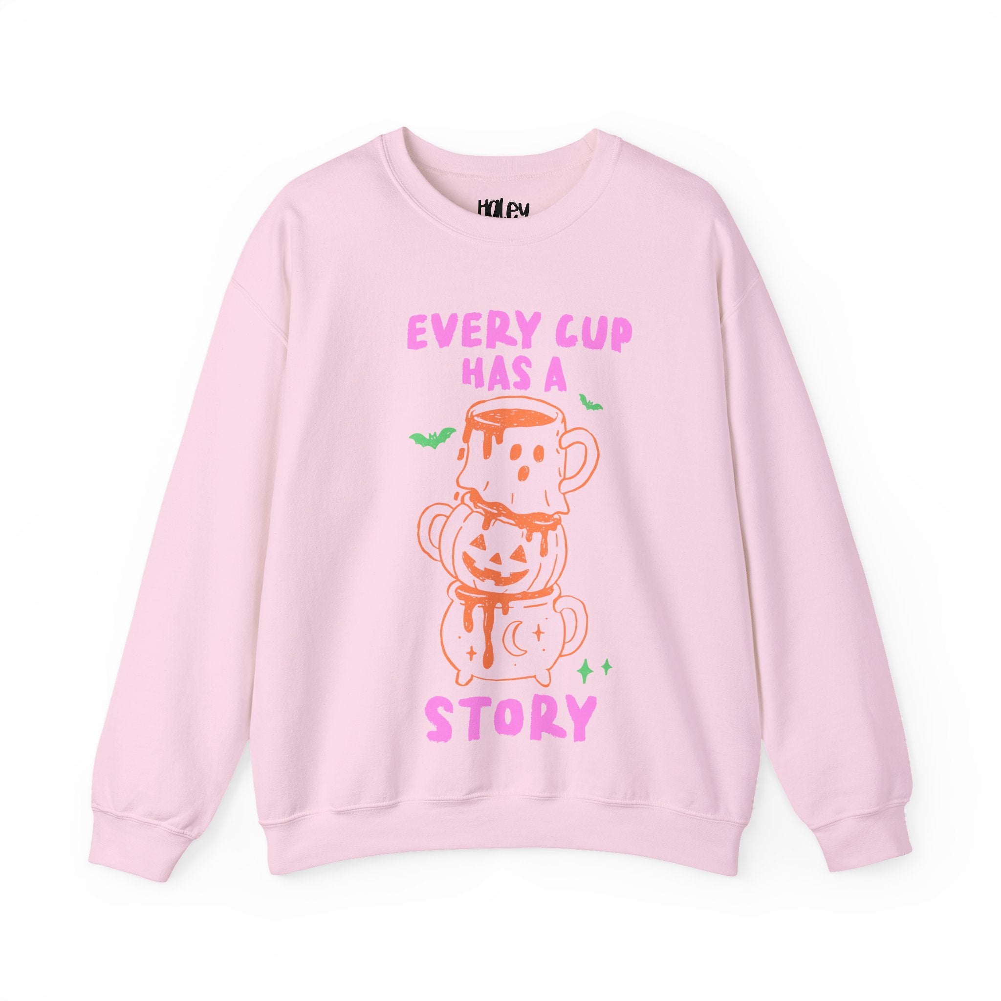 Every Cup Has a Story Cute Stacked Mugs Graphic Sweatshirt