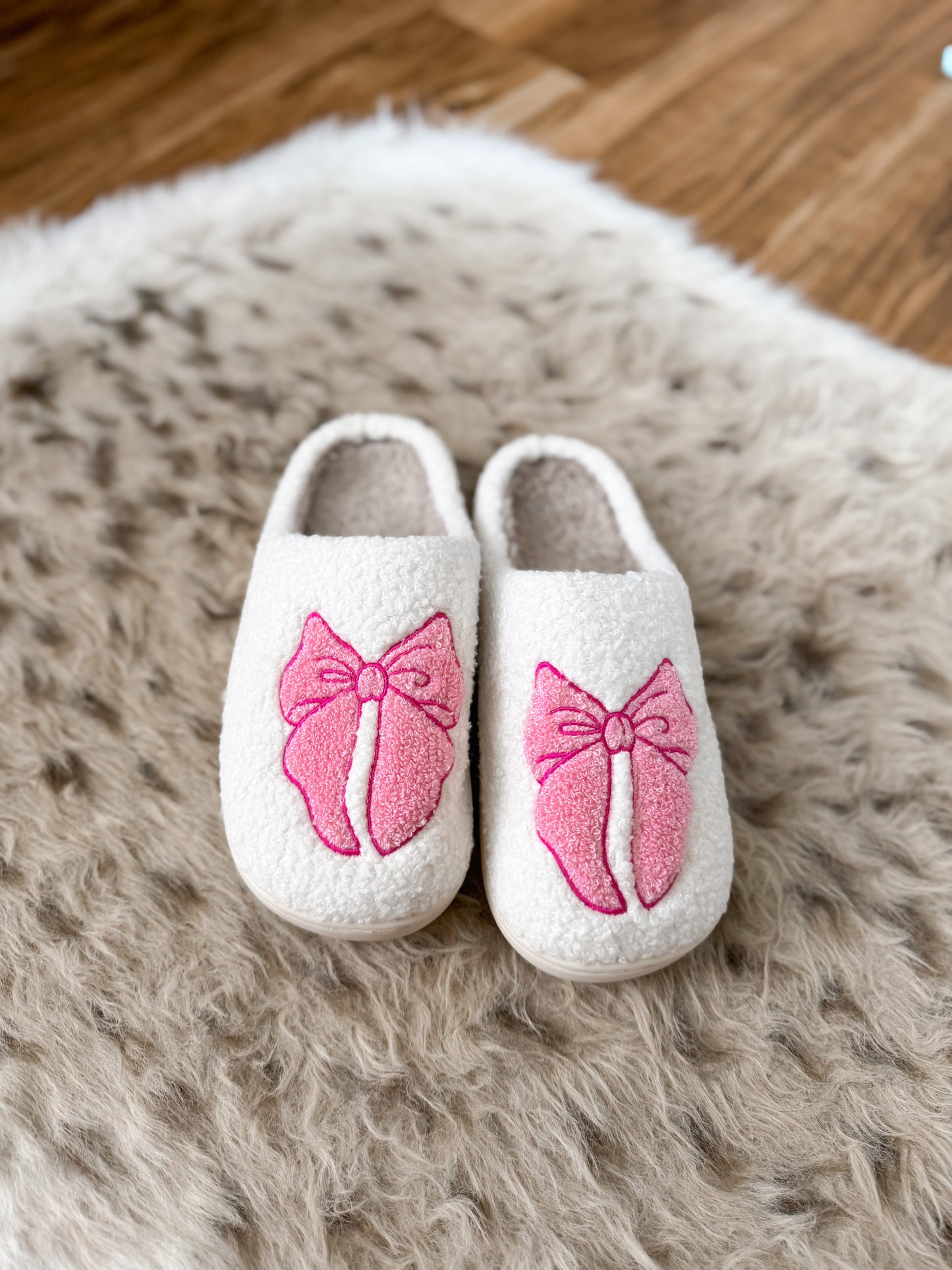 Pink Bow Slippers