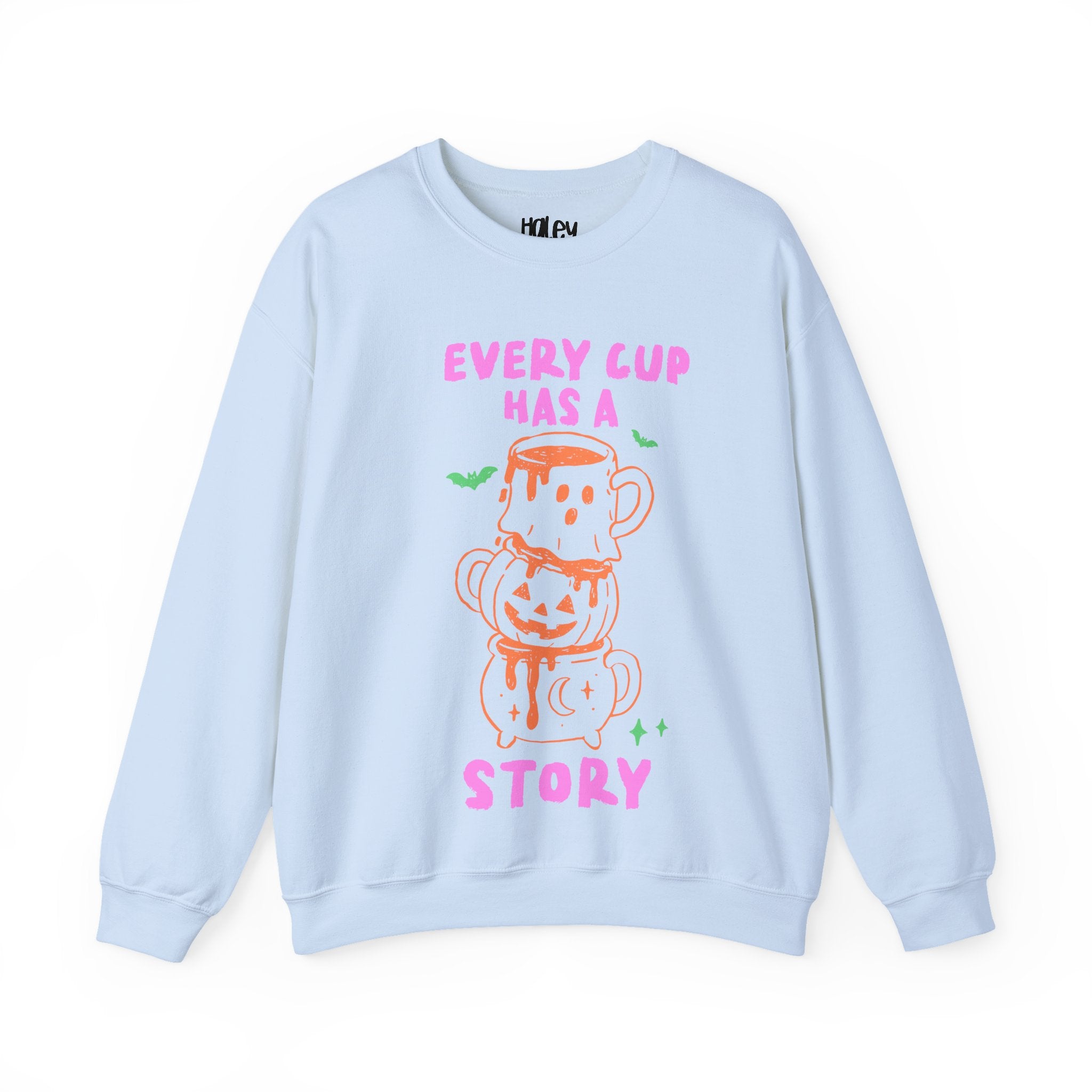 Every Cup Has a Story Cute Stacked Mugs Graphic Sweatshirt