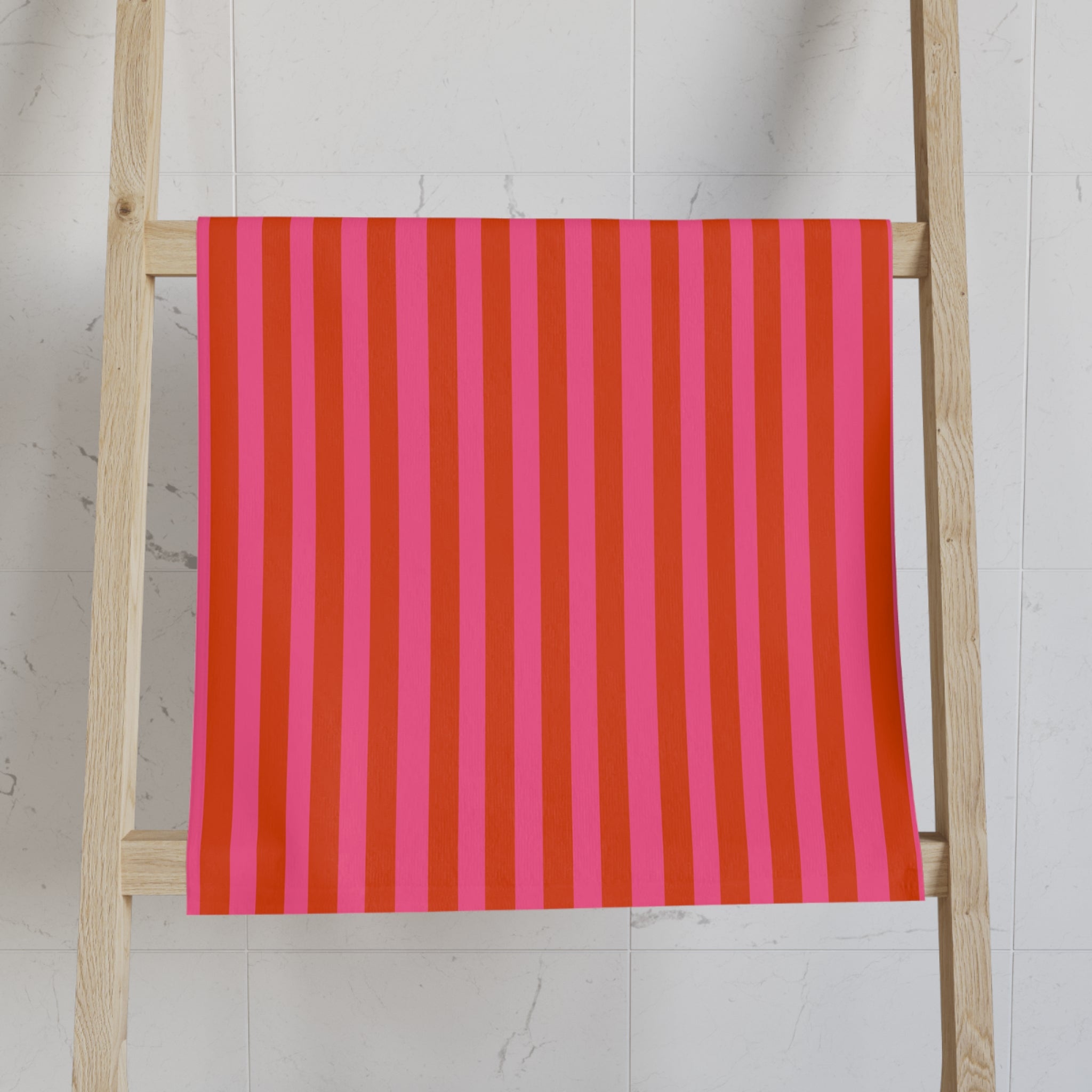 Striped Red & Pink Hand Towel — Bright Kitchen Tea Towel for Modern Home