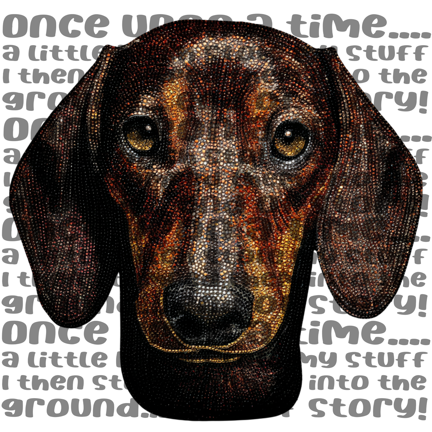 Faux Rhinestone Dachshund face PNG