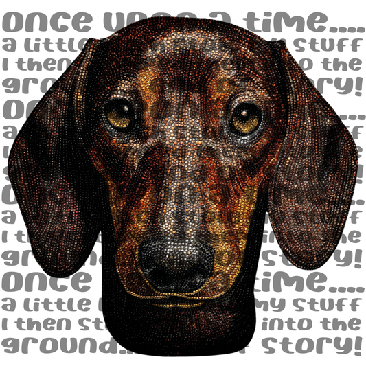 Faux Rhinestone Dachshund face PNG