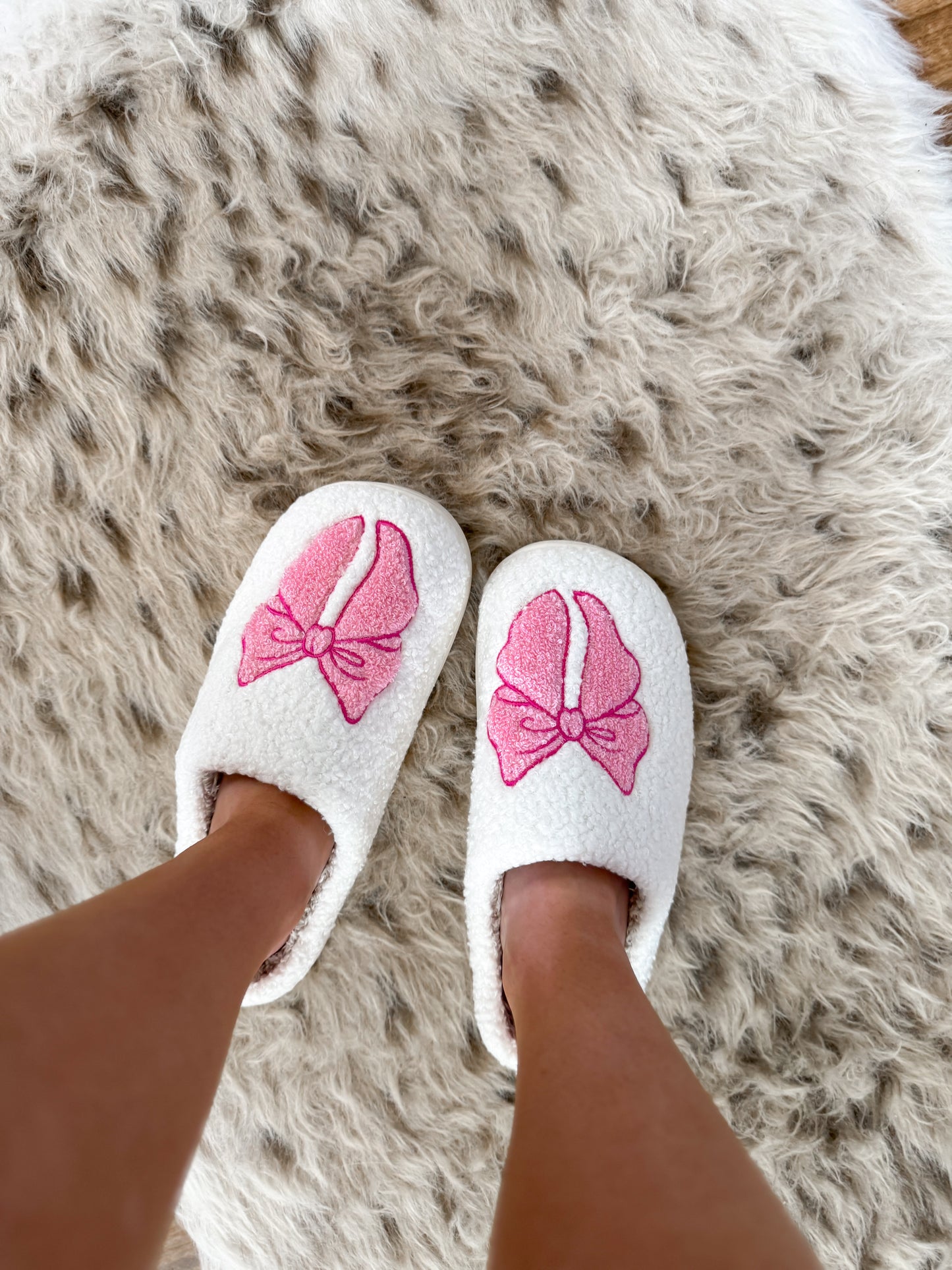 Pink Bow Slippers