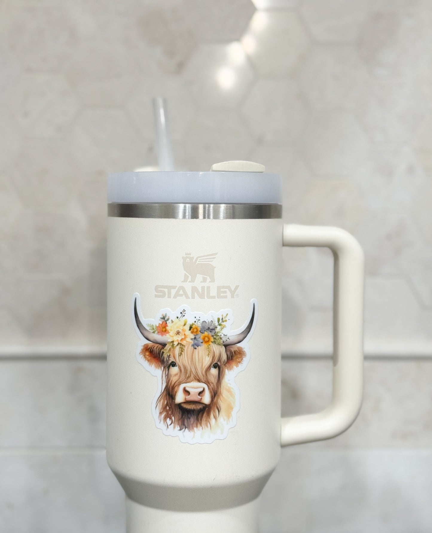 Highland Cow Waterproof Vinyl Sticker, 2.91X3"