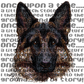 Faux Rhinestone German Shepherd face PNG