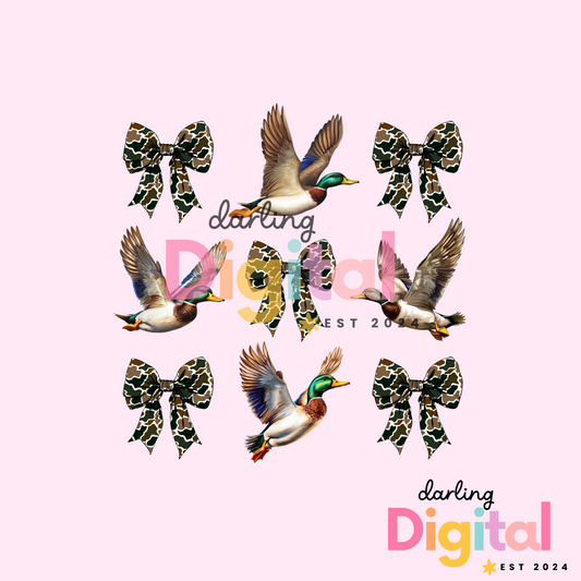 Hunting Camo Bow And Mallard PNG