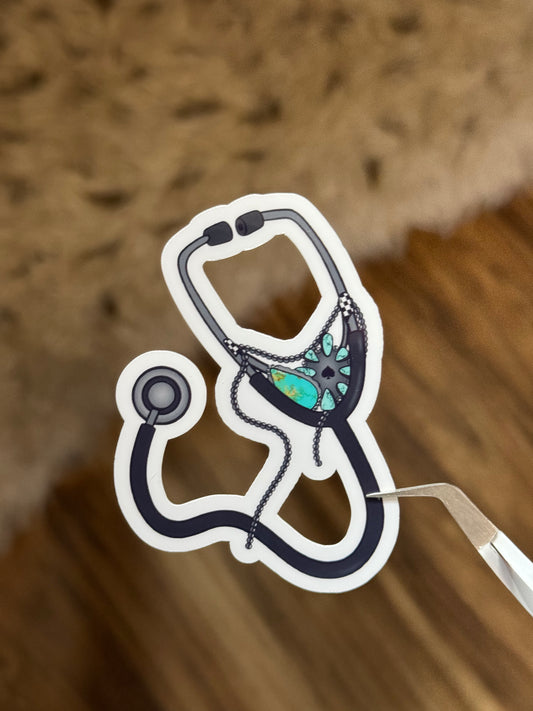 TURQUOISE STETHOSCOPE STICKER