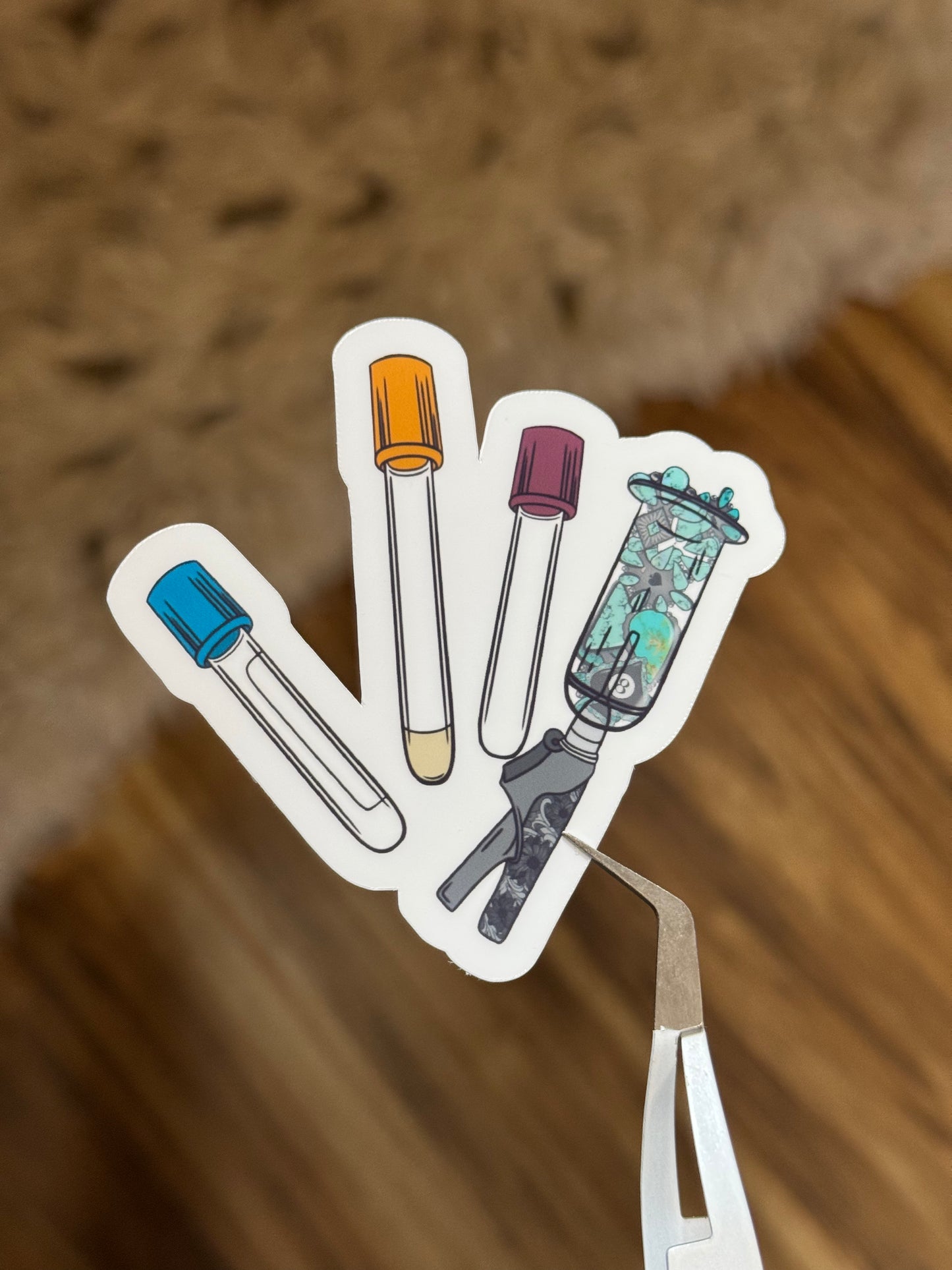 TURQUOISE PHLEBOTOMY TECH STICKER