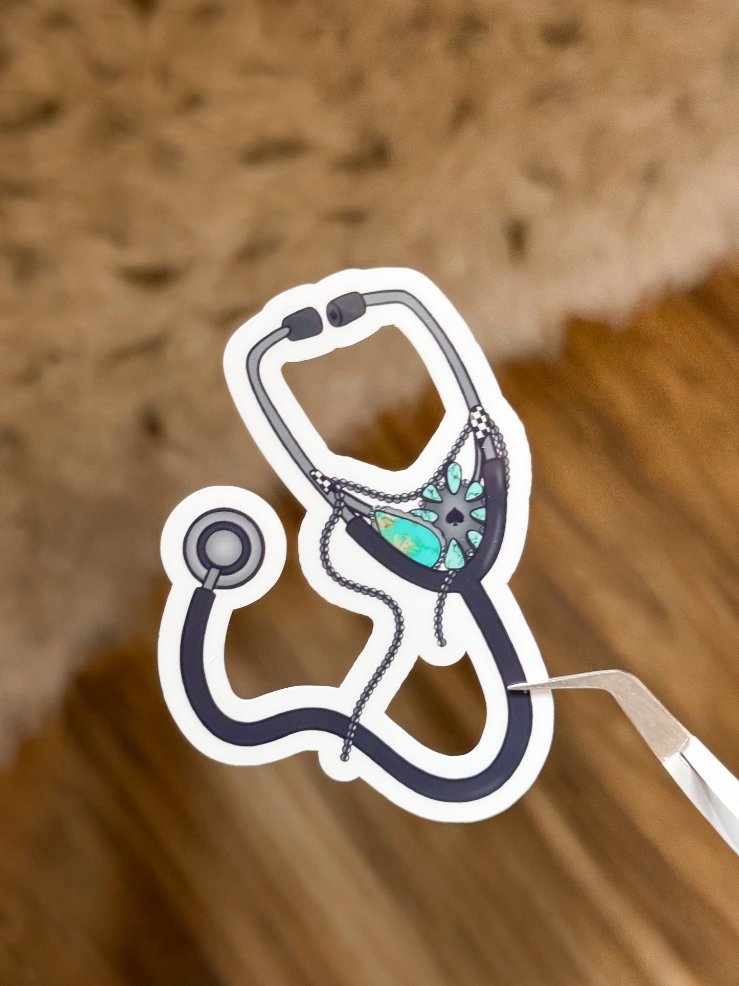 TURQUOISE STETHOSCOPE STICKER