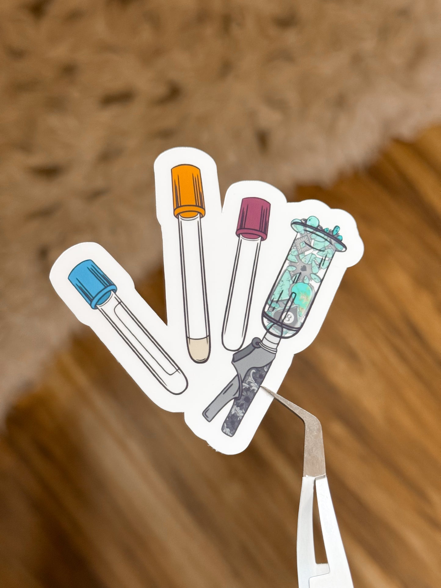TURQUOISE PHLEBOTOMY TECH STICKER