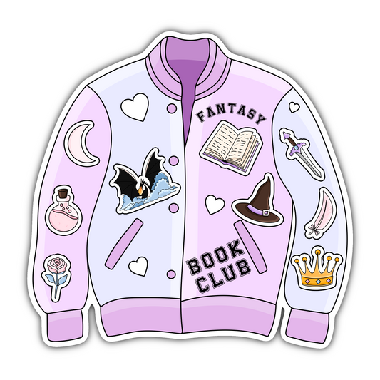 Fantasy Book club letterman sticker