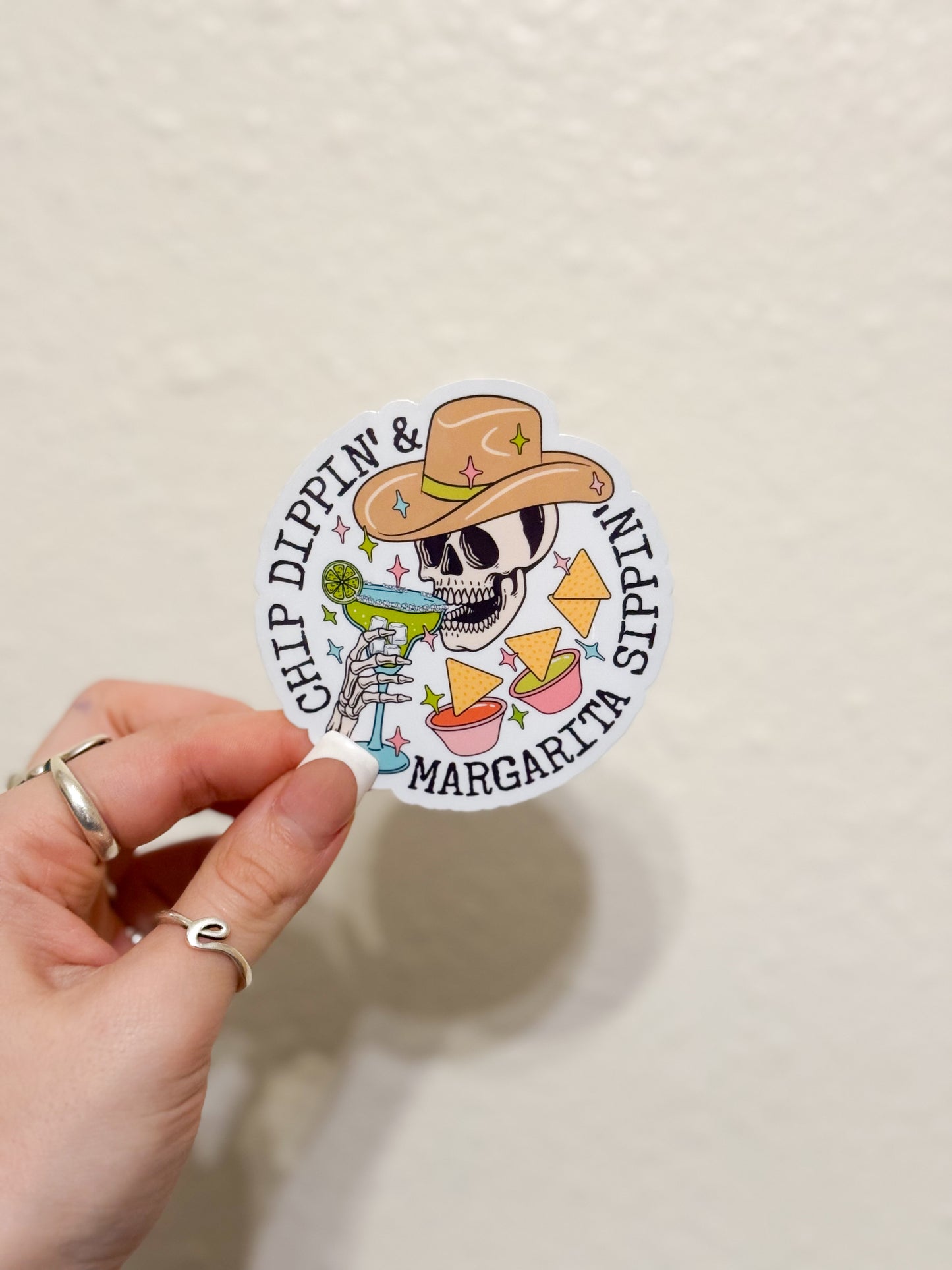 CHIP DIPPIN & MARGARITA SIPPIN STICKER
