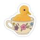 Ducky in a Teacup Sticker