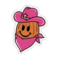 Pink Cowgirl Pumpkin Sticker