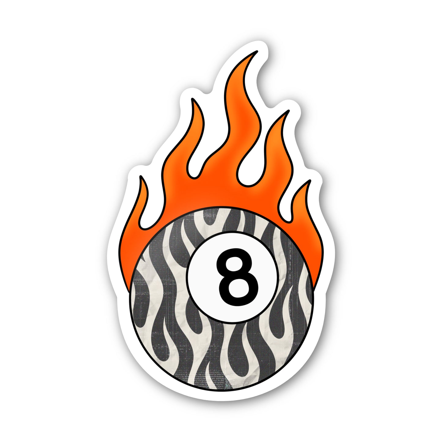 Blazing 8 Ball Sticker