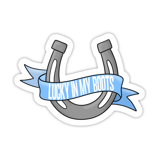 Lucky in My Boots Horseshoe Sticker