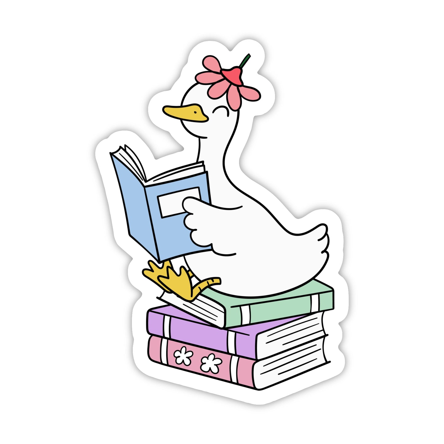 Booked & Busy Goose Sticker