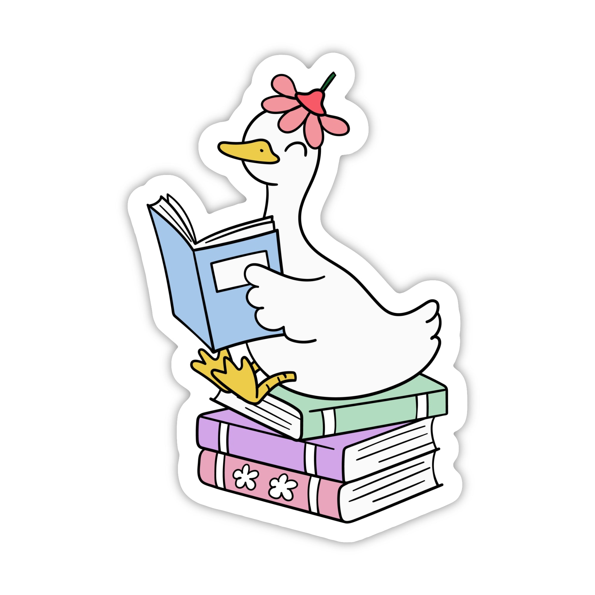 Booked & Busy Goose Sticker