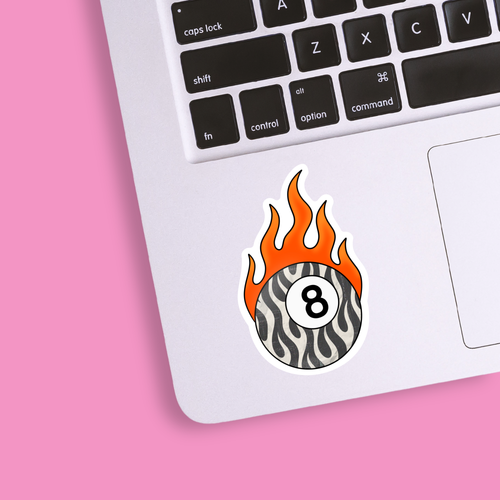 Blazing 8 Ball Sticker