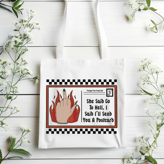 ILL SEND YOU A POSTCARD TOTE BAG
