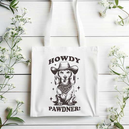 HOWDY PAWDNER TOTE BAG