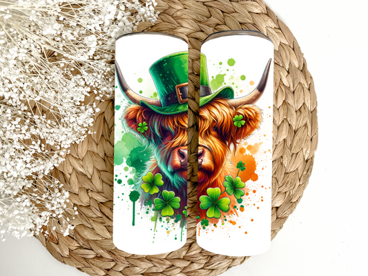 ST PATRICKS DAY HIGHLAND COW 20 OZ TUMBLER