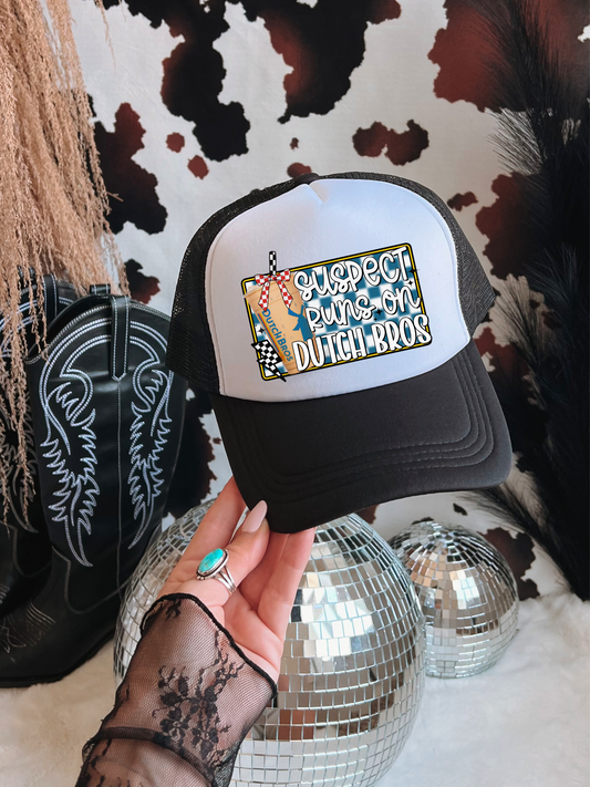 Suspect Runs On Dutch Bros Trucker Hat