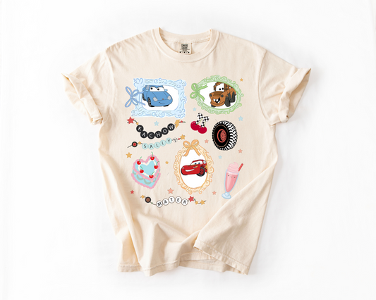 Coquette Bow Bracelet Disney Cars Comfort Colors Tee