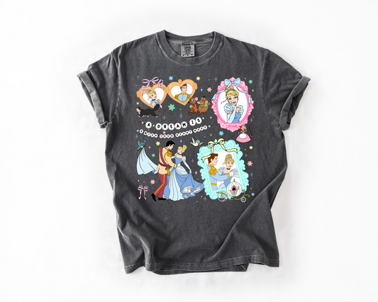Coquette Bow Bracelet Disney Cinderella Comfort Colors Tee