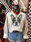 Faux Rhinestone French Bulldog face PNG