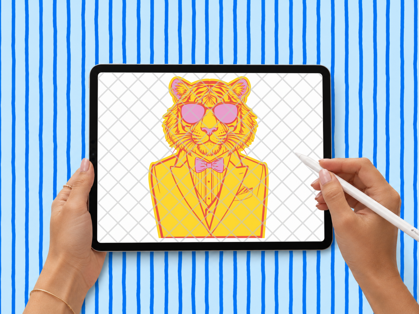 TRENDY TIGER CLIPART