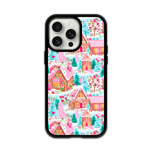 Teal Preppy Christmas Village Phone Case