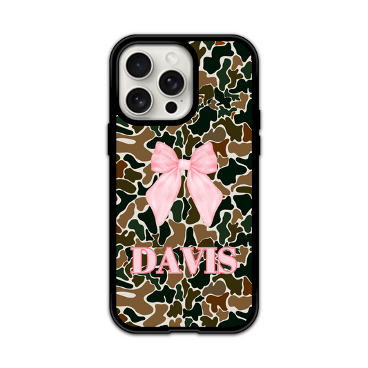 Trendy Pink Bow Camo Hunting Outdoors Phone Case (Customizable)