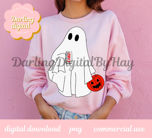 Halloween Diet Coke Ghost PNG, funny ghost crew, Halloween gifts, Diet Coke Ghost PNG, Cute Ghost PNG, Halloween Dr Pepper Ghost