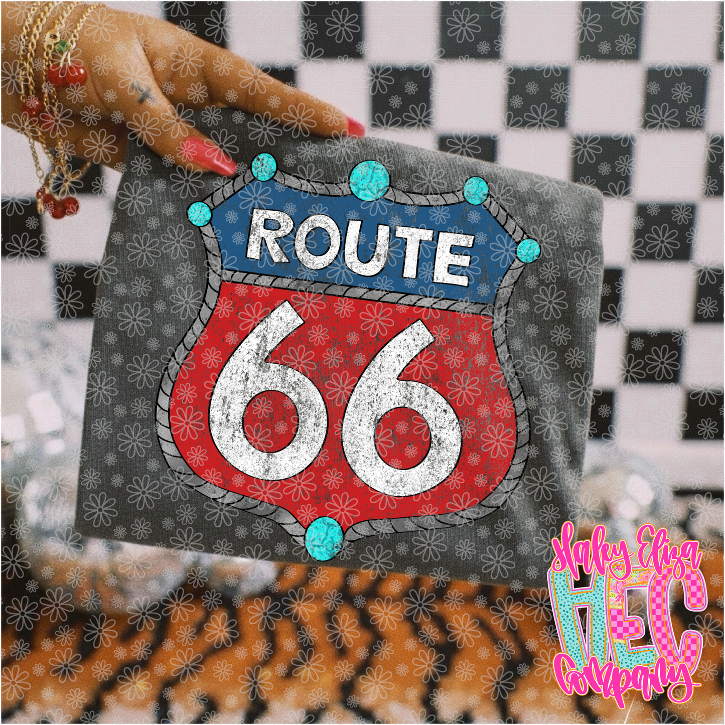 WESTERN ROUTE 66 DISTRESSED PNG