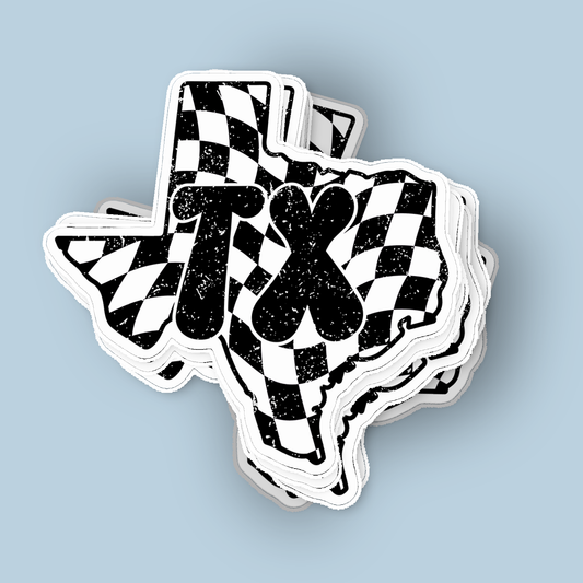 CHECKERED TEXAS STICKER